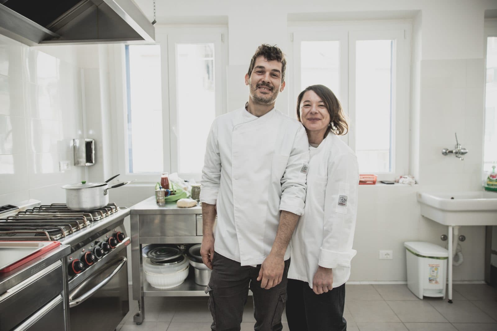 The founders of I Selvatici in the Castelgrande kitchen