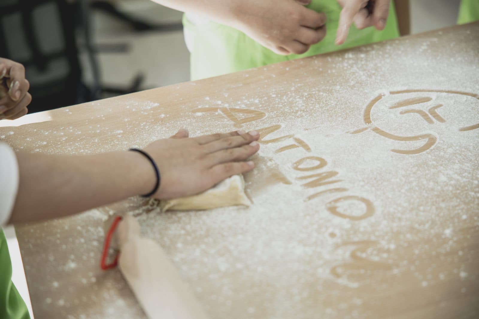 Flour on the table